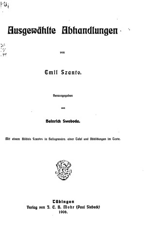 Cover for Ausgewählte Abhandlungen