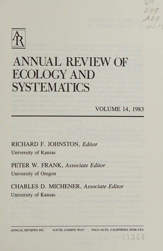 Cover for Annual Review of Ecology and Systematics