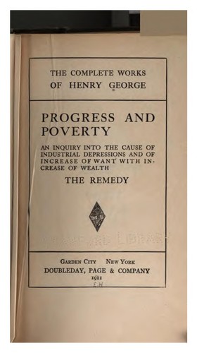 Cover for Progress and Poverty
