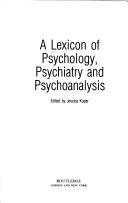 Cover for A Lexicon of psychology, psychiatry, and psychoanalysis