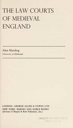 Cover for The law courts of medieval England.