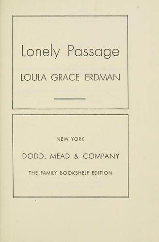 Cover for Lonely passage