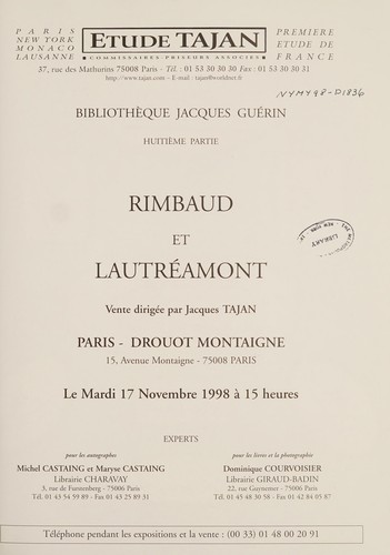 Cover for Rimbaud et Lautr©♭amont