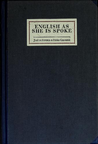 Cover for English as she is spoke