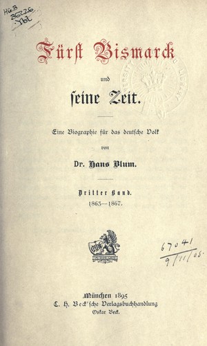 Cover for Fürst Bismarck und seine Zeit