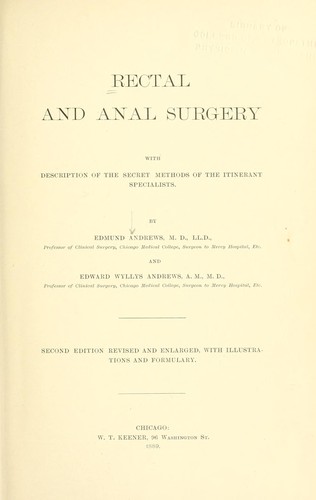 Cover for Rectal and anal surgery