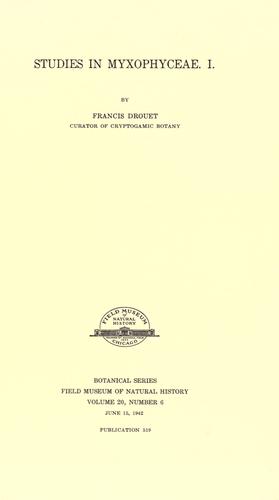 Cover for Studies in Myxophyceae.