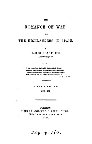 Cover for The romance of war; or, The Highlanders in Spain