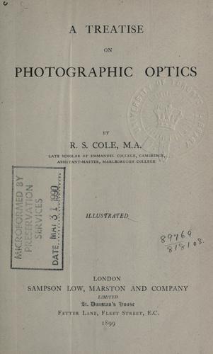 Cover for treatise on photographic optics.