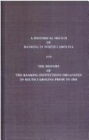 Cover for A historical sketch of banking in North Carolina