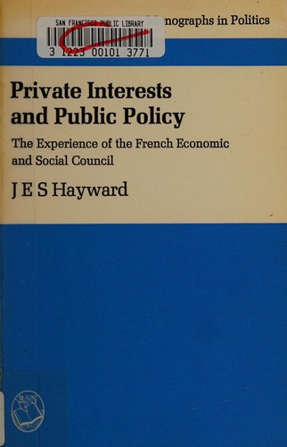 Cover for Private interests and public policy