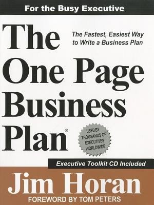 Cover for The One Page Business Plan for the Busy Executive