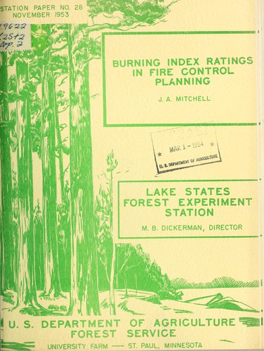 Cover for Burning index ratings in fire control planning