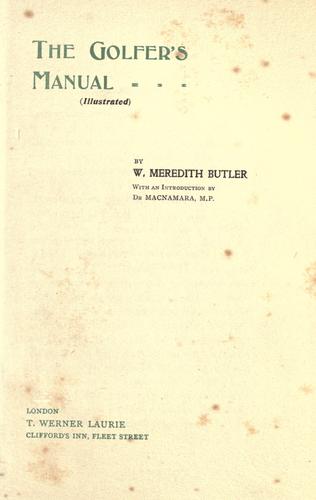Cover for The golfer's manual
