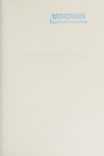 Cover for Les fidélités successives
