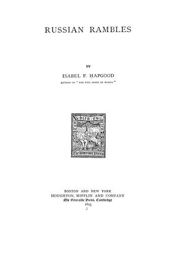 Cover for Russian rambles