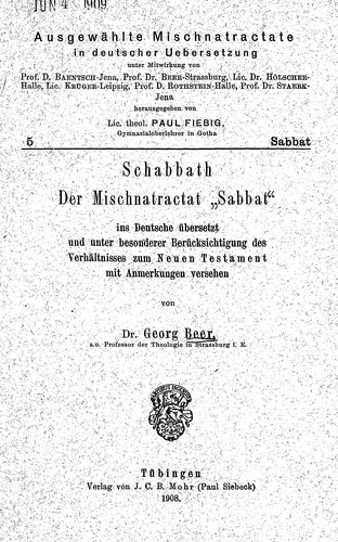 Cover for Schabbath