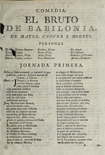 Cover for Comedia El bruto de Babilonia