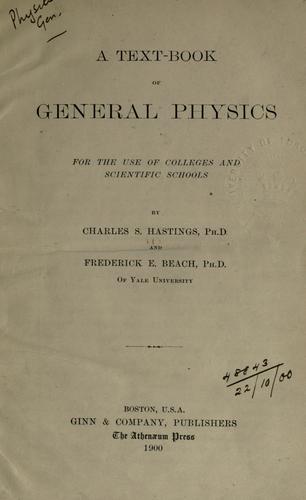 Cover for Text-book of general physics.