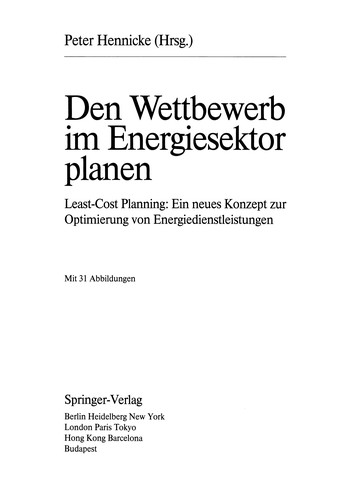 Cover for Den Wettbewerb im Energiesektor planen