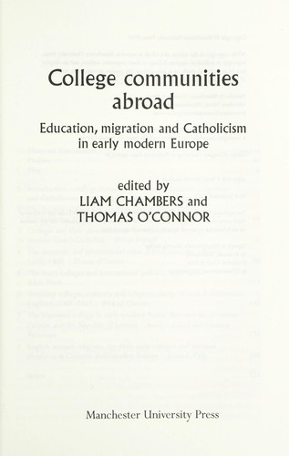Cover for College communities abroad