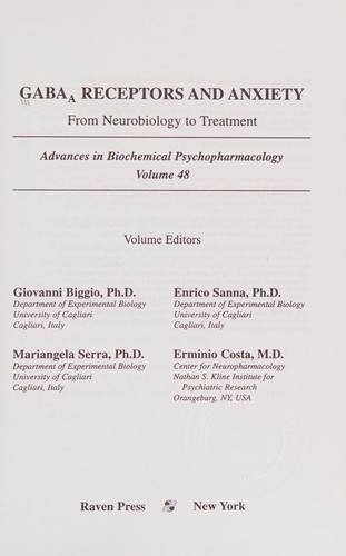 Cover for Gaba Receptors and Anxiety
