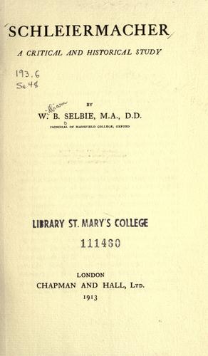 Cover for Schleiermacher