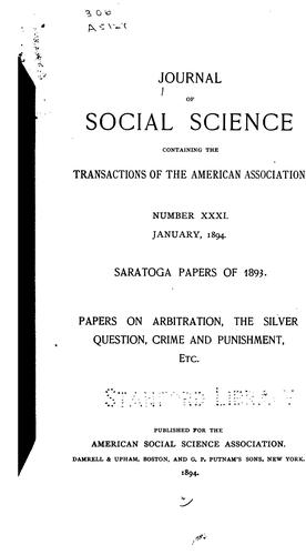 Cover for Journal of Social Science