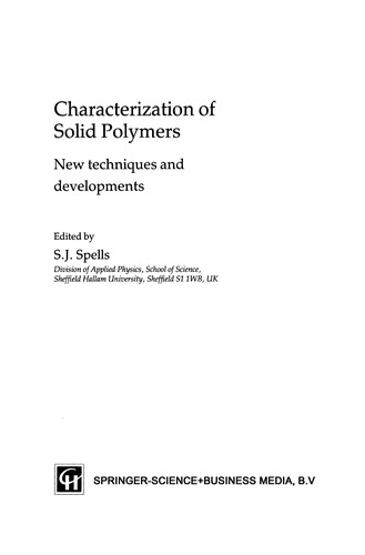 Cover for Characterization of solid polymers