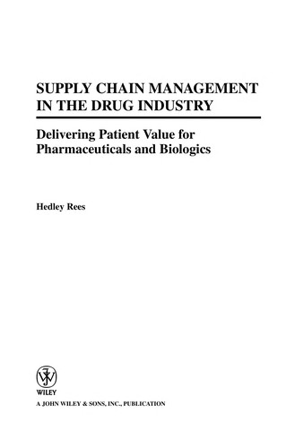 Cover for Supply chain management in the drug industry