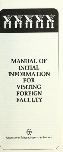 Cover for Manual of initial information for visiting foreign faculty