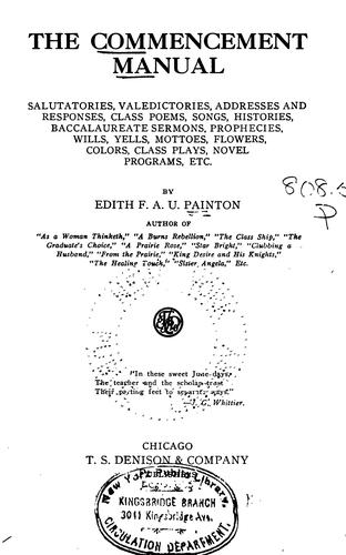 Cover for The commencement manual