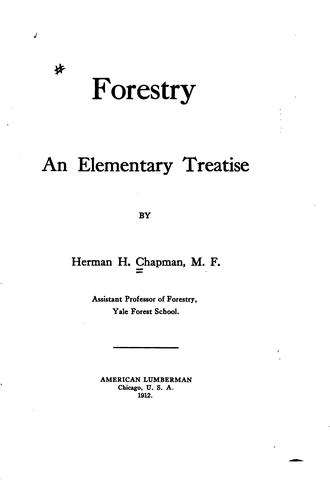 Cover for Forestry: An Elementary Treatise