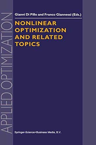 Cover for Nonlinear Optimization and Related Topics