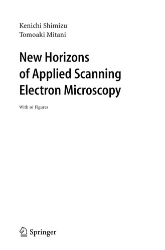 Cover for New horizons of applied scanning electron microscopy