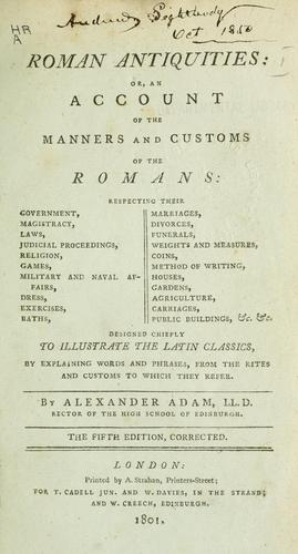 Cover for Roman antiquities
