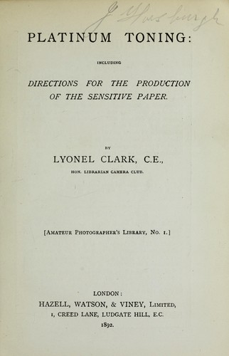 Cover for Platinum toning