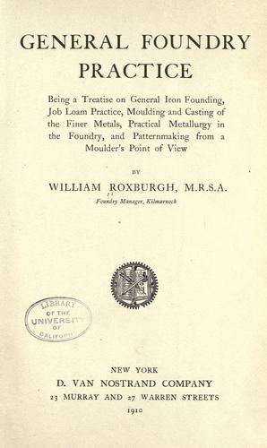 Cover for General foundry practice