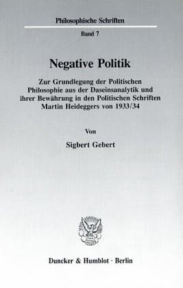 Cover for Negative Politik
