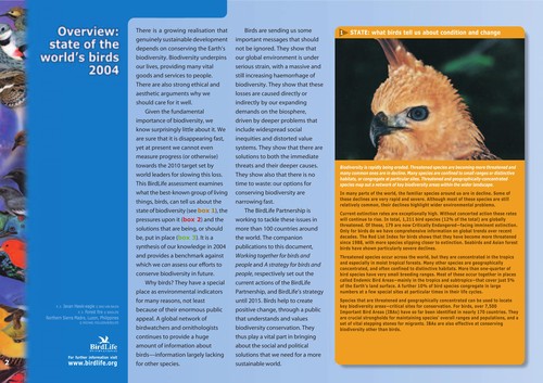 Cover for State of the world's birds 2004