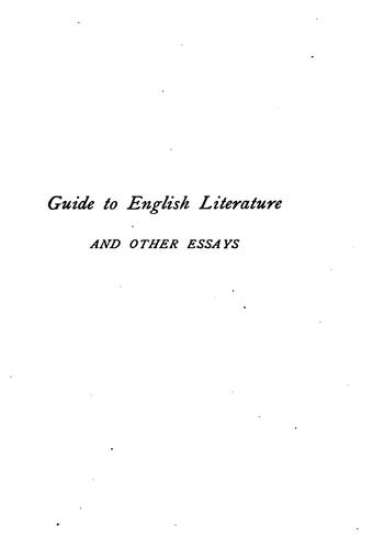 Cover for A Guide to English Literature: And Essay on Gray