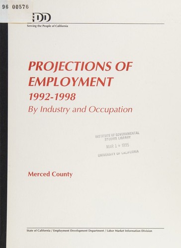 Cover for Projections of employment by industry and occupation, 1992-1998