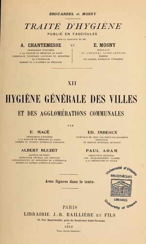 Cover for Traité d'hygiène