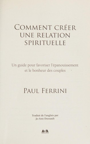 Cover for Comment créer une relation spirituelle
