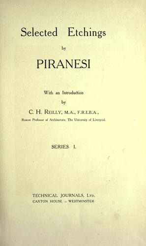 Cover for Selected etchings by Piranesi.