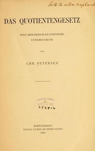 Cover for Quotientengesetz