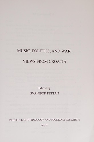Cover for Music, politics, and war
