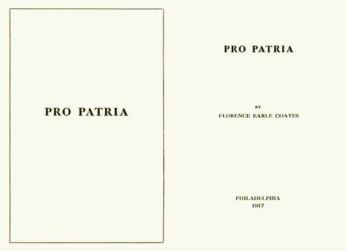 Cover for Pro Patria (1917)