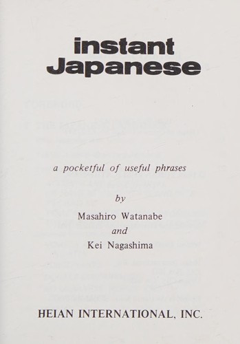 Cover for Instant Japanese