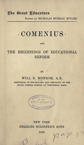 Cover for Comenius and the beginnings of educational reform